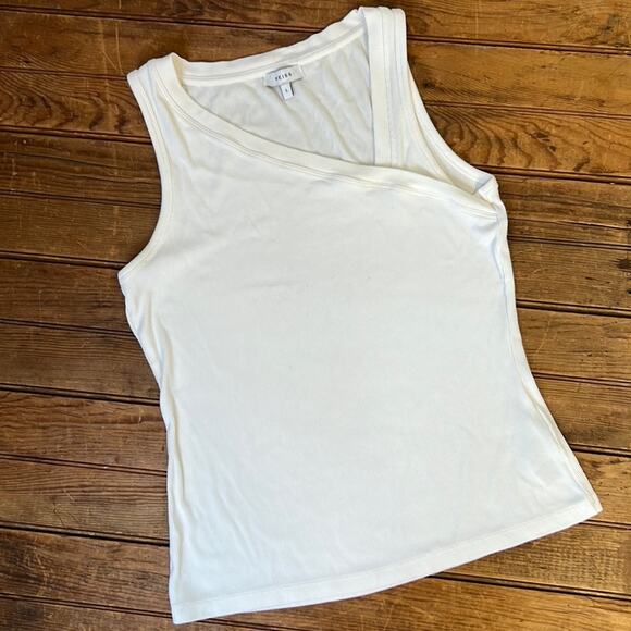Women’s Reiss white ribbed sleeveless tank top size large - Picture 1 of 6